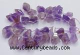 CTD3751 Top drilled 15*20mm - 25*30mm faceted nuggets amethyst beads