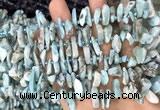 CTD3757 15.5 inches 4*8mm - 8*18mm sticks larimar gemstone beads