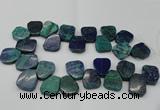 CTD378 Top drilled 18*25mm - 22*30mm freeform chrysocolla beads