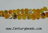 CTD4002 Top drilled 14*22mm - 22*42mm freeform agate gemstone beads