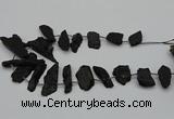 CTD438 Top drilled 10*25mm - 20*45mm freeform black tourmaline beads