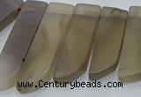 CTD4500 Top drilled 12*25mm - 12*50mm sticks matte grey agate beads