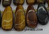 CTD474 15.5 inches 12*25mm - 15*45mm freeform yellow tiger eye beads