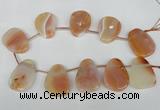 CTD503 Top drilled 25*35mm - 30*40mm freeform agate beads