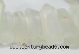 CTD625 Top drilled 10*25mm - 12*35mm faceted nuggets white crystal beads