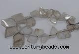 CTD790 Top drilled 20*25mm - 35*45mm freeform smoky quartz beads