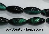 CTE1036 15.5 inches 8*18mm rice dyed green tiger eye beads