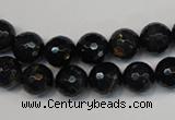 CTE1186 15.5 inches 8mm faceted round blue tiger eye beads