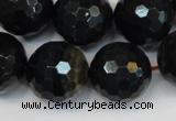 CTE1192 15.5 inches 18mm faceted round blue tiger eye beads