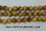 CTE127 15.5 inches 6mm round yellow tiger eye gemstone beads