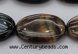 CTE1367 15.5 inches 25*35mm oval yellow & blue tiger eye beads