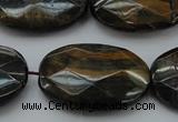 CTE1375 15.5 inches 25*35mm faceted oval yellow & blue tiger eye beads