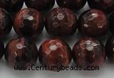 CTE1465 15.5 inches 14mm faceted round red tiger eye beads