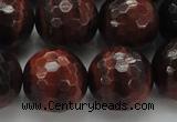 CTE1468 15.5 inches 20mm faceted round red tiger eye beads