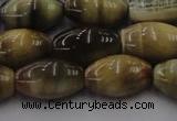 CTE1555 15.5 inches 12*16mm rice golden & blue tiger eye beads wholesale