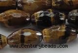 CTE1582 15.5 inches 12*16mm faceted rice yellow tiger eye beads