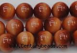 CTE1663 15.5 inches 10mm round sun orange tiger eye beads