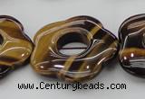 CTE1746 15.5 inches 34mm carved flower yellow tiger eye beads