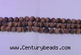 CTE1770 15.5 inches 4mm round matte yellow tiger eye beads