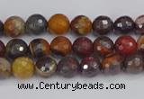 CTE1818 15.5 inches 4mm faceted round red iron tiger beads