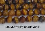 CTE1826 15.5 inches 4mm faceted round yellow tiger eye beads