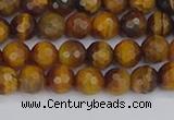 CTE1827 15.5 inches 6mm faceted round yellow tiger eye beads