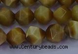CTE1903 15.5 inches 10mm faceted nuggets golden tiger eye beads