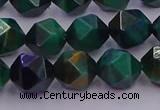 CTE1948 15.5 inches 10mm faceted nuggets green tiger eye beads