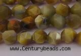 CTE1975 15.5 inches 6mm faceted nuggets golden & blue tiger eye beads