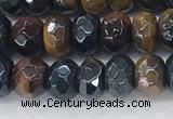 CTE2101 15.5 inches 4*6mm faceted rondelle AB-color mixed tiger eye beads