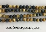 CTE2121 15.5 inches 8mm round golden & blue tiger eye beads