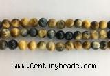 CTE2122 15.5 inches 10mm round golden & blue tiger eye beads