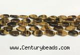 CTE2130 15.5 inches 13*18mm flat teardrop yellow tiger eye beads