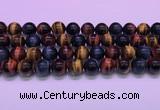 CTE2222 15.5 inches 12mm round colorful tiger eye gemstone beads