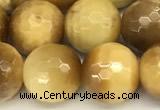 CTE2317 15 inches 10mm faceted round golden tiger eye beads