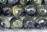 CTE2376 15 inches 6mm faceted round AB-color golden & blue tiger eye beads