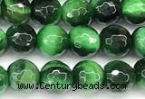 CTE2408 15 inches 6mm round faceted green tiger eye beads