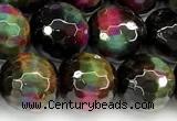 CTE2439 15 inches 10mm faceted round mixed tiger eye beads