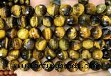 CTE2465 15 inches 10mm faceted round yellow tiger eye beads wholesale