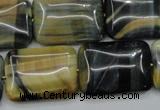 CTE578 15.5 inches 18*25mm rectangle golden & blue tiger eye beads