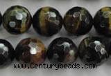 CTE727 15.5 inches 18mm faceted round yellow & blue tiger eye beads