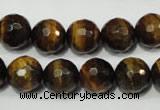 CTE754 15.5 inches 12mm faceted round yellow tiger eye beads wholesale