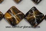 CTE840 15.5 inches 20*20mm wavy diamond yellow tiger eye beads