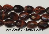 CTE881 15.5 inches 8*12mm faceted flat teardrop red tiger eye beads