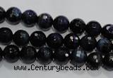 CTE931 15.5 inches 6mm faceted round dyed blue tiger eye beads