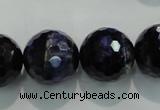 CTE938 15.5 inches 20mm faceted round dyed blue tiger eye beads