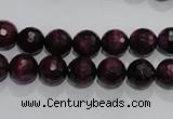 CTE971 15.5 inches 6mm faceted round dyed red tiger eye beads