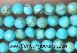 CTG1056 15.5 inches 2mm faceted round tiny turquoise beads