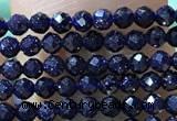 CTG1067 15.5 inches 2mm faceted round tiny blue goldstone beads