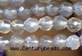 CTG1111 15.5 inches 3mm faceted round tiny grey agate beads